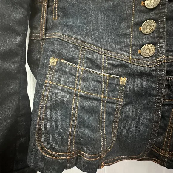 Marc Jacobs Vintage Dark Blue Denim Blazer Jacket Size 12 - Picture 4 of 7
